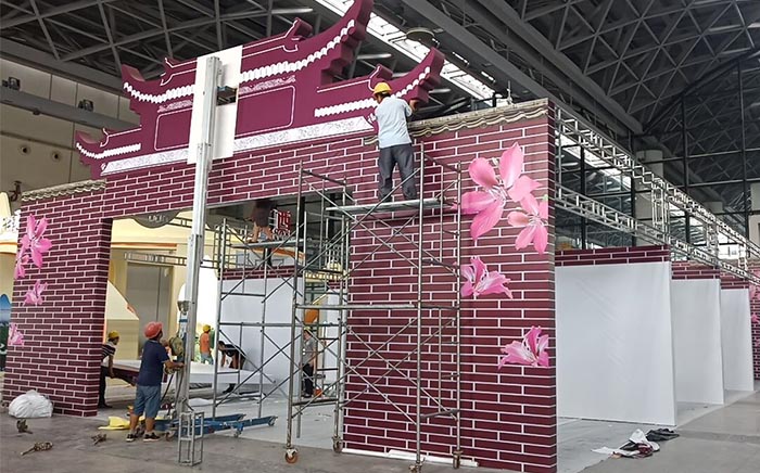 2019東盟博覽會文化展展臺搭建即將完工
